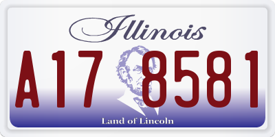 IL license plate A178581