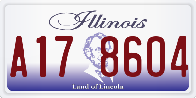 IL license plate A178604