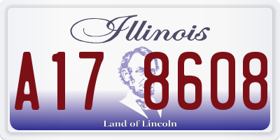 IL license plate A178608