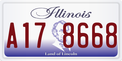 IL license plate A178668
