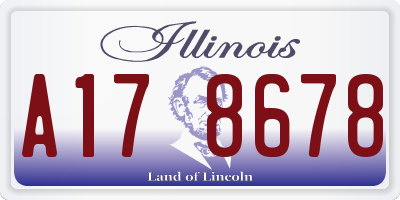 IL license plate A178678