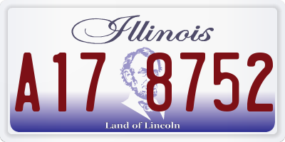 IL license plate A178752