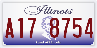 IL license plate A178754
