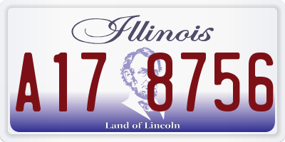 IL license plate A178756