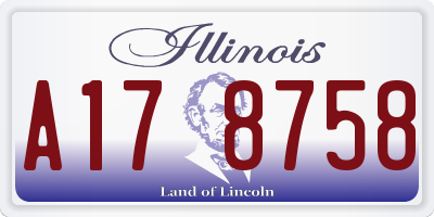 IL license plate A178758