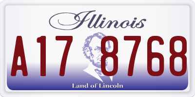 IL license plate A178768