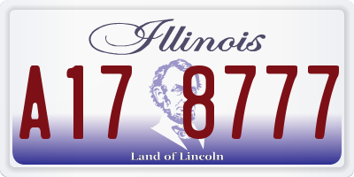 IL license plate A178777
