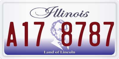 IL license plate A178787