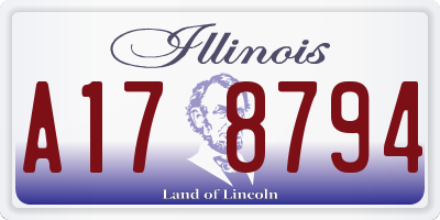 IL license plate A178794