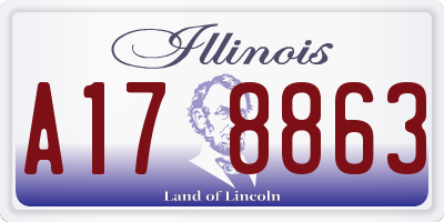 IL license plate A178863