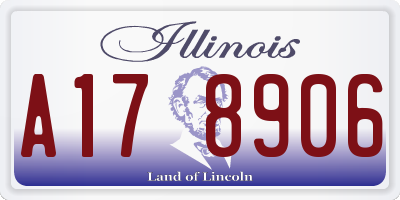 IL license plate A178906