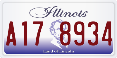 IL license plate A178934