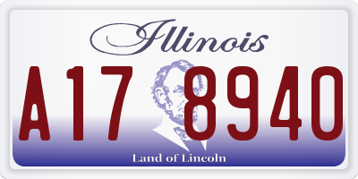 IL license plate A178940