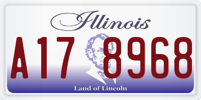 IL license plate A178968