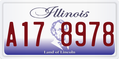 IL license plate A178978