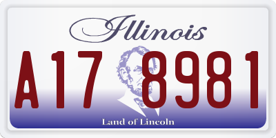 IL license plate A178981