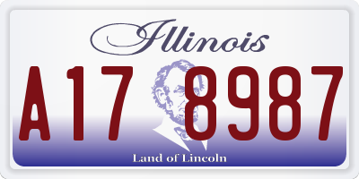 IL license plate A178987