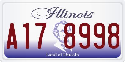 IL license plate A178998