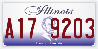 IL license plate A179203