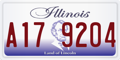 IL license plate A179204