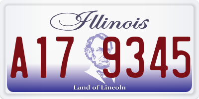 IL license plate A179345