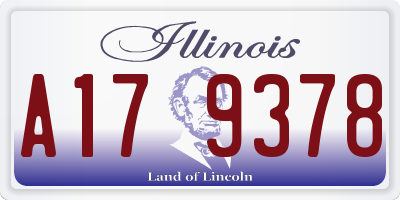 IL license plate A179378