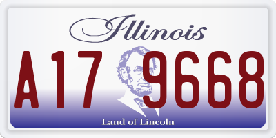 IL license plate A179668