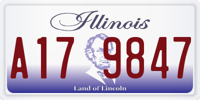 IL license plate A179847