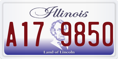 IL license plate A179850
