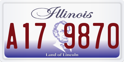 IL license plate A179870