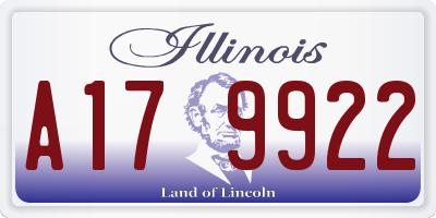 IL license plate A179922