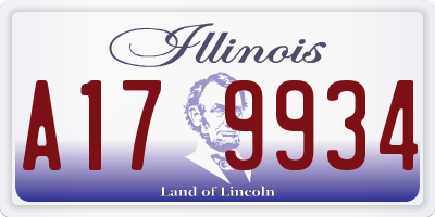 IL license plate A179934