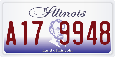 IL license plate A179948