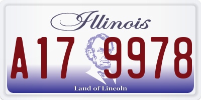 IL license plate A179978