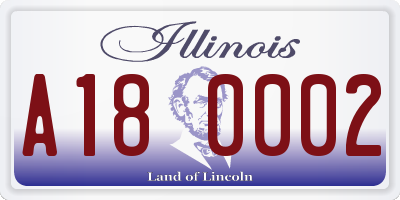 IL license plate A180002
