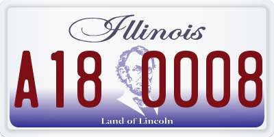 IL license plate A180008
