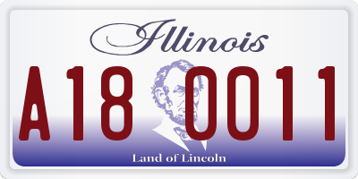 IL license plate A180011