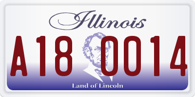 IL license plate A180014
