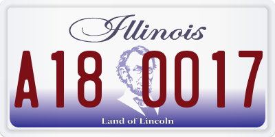 IL license plate A180017