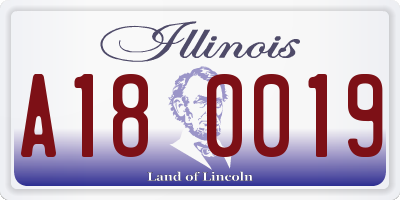 IL license plate A180019
