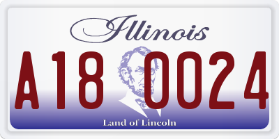 IL license plate A180024