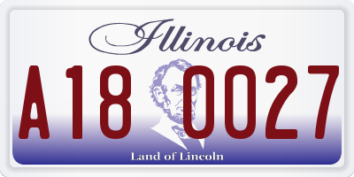 IL license plate A180027