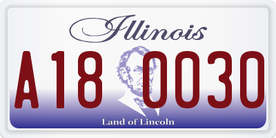 IL license plate A180030
