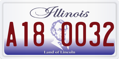 IL license plate A180032