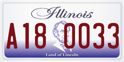 IL license plate A180033