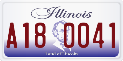 IL license plate A180041