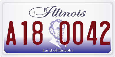 IL license plate A180042