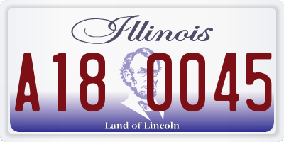 IL license plate A180045