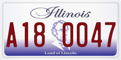 IL license plate A180047