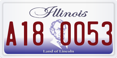 IL license plate A180053